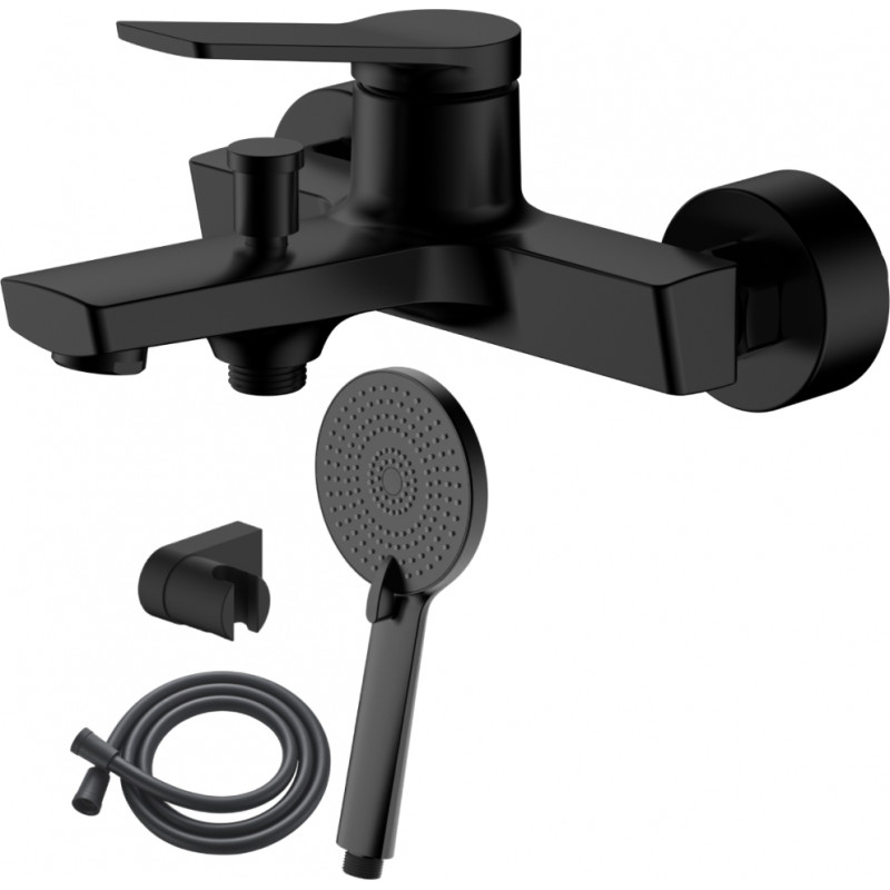 AB Jaucējkrāns vannas AB JOSE, ar dušas komplektu, melns