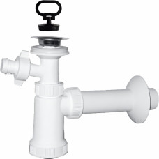 Plastbrno Sifons izlietnei EU1N342 1 1/4x40mm, ar izplūdi un v/m pieslēgumu