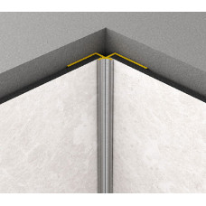 Kronospan Profils iekšējam stūrim Rocko sienas panelim, anodēta allumīnija, 2800 mm, gab