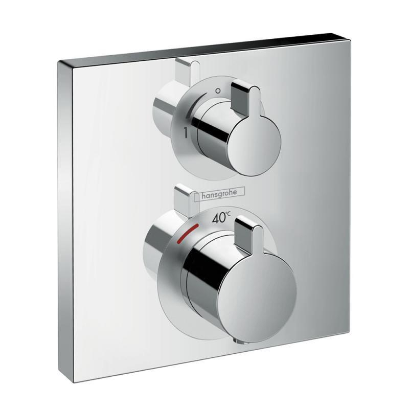 Hansgrohe iebūvējamā termostata Ecostat Square virsapmetuma daļa, ar 1 izeju, hroms