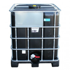IBC konteiners 1000L melns, UN, palete plastmasas/hibrīda / gab