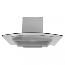 Europlast tvaika nosūcējs, 450m3/h, 60cm, ar stiklu, inox