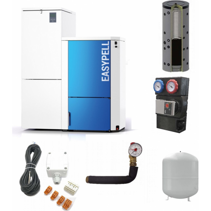 Easypell 20 Granulu apkures katls (6-20kW) ar 165kg granulu tvertni, 5 ACC SG+KŪ/CS