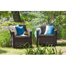 Dārza atpūtas mēbeļu komplekts KETER CORFU DUO SET, brūns / gab