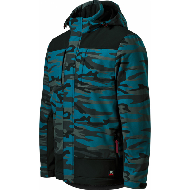 Rimeck Jaka Softshell Vertex Camo petrol komuflāža 3XL