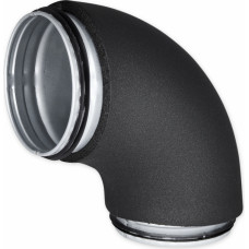 Europlast izolēts līkums metāla, 90°- Ø100mm ar gumijām, presēts, izolācija 9mm