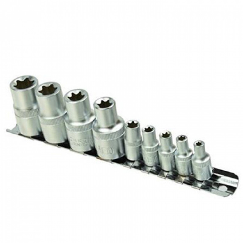 Geko Muciņu atslēgu TORX kompl. 1/4'', 1/2'' (9gab.) Geko