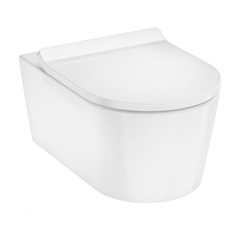 Hansgrohe pods ar QR/SC vāku EluPura S Rimless, 366x540 mm, stiprināmie pie sienas, AquaHelix Flush, balts Hyg