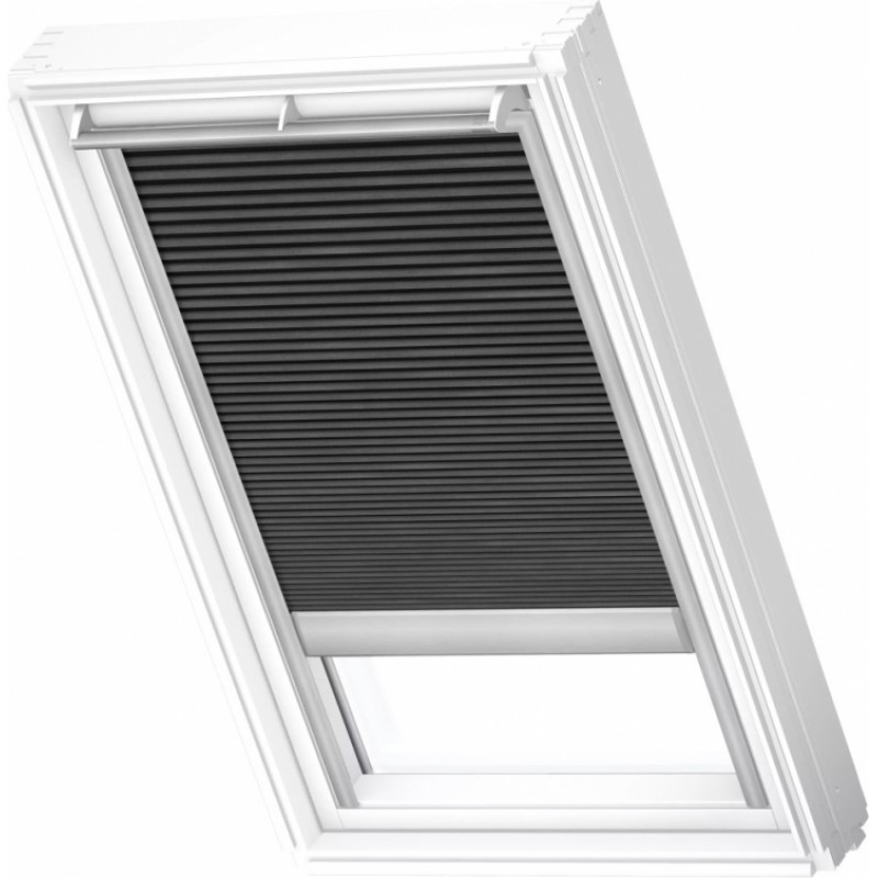 Velux FMC Energoefektīvās gaismu necaurlaidīgās žalūzijas ar elektrisko vadību, ar alumīnija sliedēm, MK04, 78x98cm, melnas