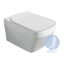 Simas Baden Rimless sienas WC pods, balts - gab.