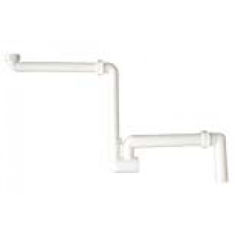 H&L izlietnes sifons, 1¼ x 32 mm, novirzītais, plastmasa, balts
