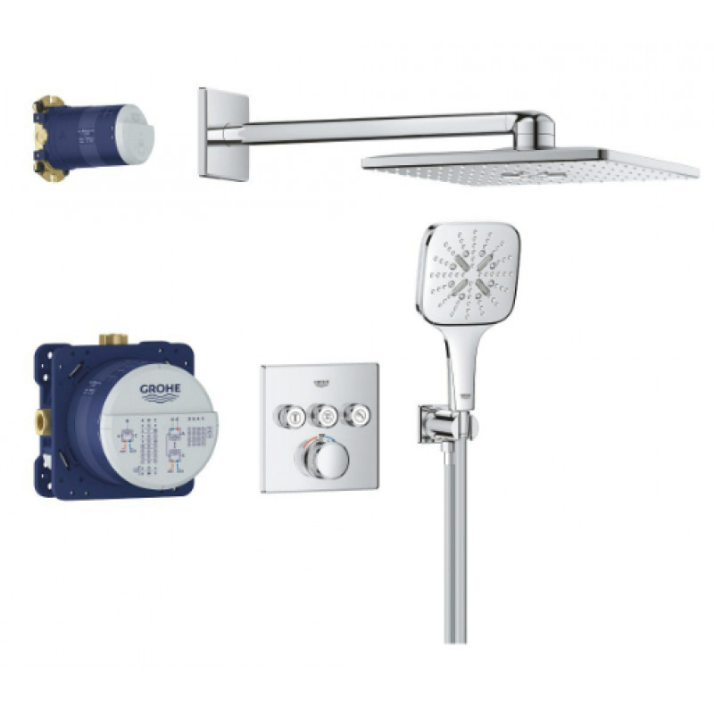Grohe dušas termostata sistēma SmartControl Rainshower SmartActive 310 Cube, 3 režīmi, hroms