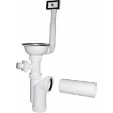 Plastbrno Sifons virtuves izlietnei 115 1/2X50mm ar izplūdi, pārplūdi, v/m