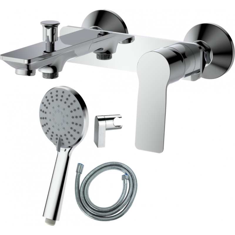 AB Jaucējkrāns vannas AB BRUCE IS, ar dušas kompl., hromēts