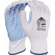 Active Gear Poliestera cimdi ar PVC punktojumu, 11 izm., Active GRIP G7611NP