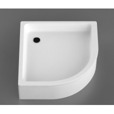 Vispool dušas paliktnis, 900x900 mm, h=255 mm, r=550 mm, bez paneļa, balta akmens masas
