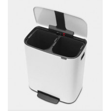 Brabantia atkritumu tvertne ar pedāli Bo, 2x30l, white