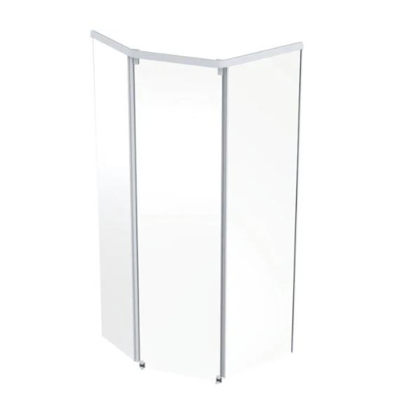 Contura Showe piecstūrveida priekšējā daļa dušas kabīnei Showerama, 900x800 mm, balts/caurspīdīgs stikls