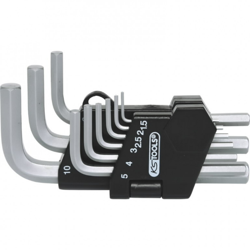Ks Tools L-seškanšu komplekts 1,5-10 mm, īsie, 9 gab., KS Tools