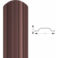 Hanbud Polo PMx2 Profilēta metāla žoga štaketas, brūnas (RAL8017), 1.35m
