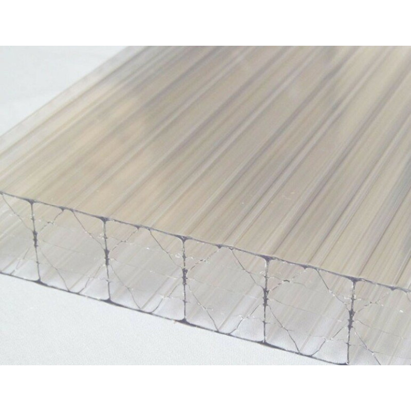 Šūnu polikarbonāts 20mm, caurspīdīgs 2100x6000mm / m²