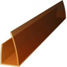 Nobeiguma profils polikarbonāta loksnēm PC-U 16 mm, 2.1m; Bronza / gab