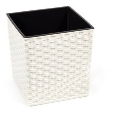 Lamela Puķu pods Juka rattan 300x300mm, krēmkrāsas