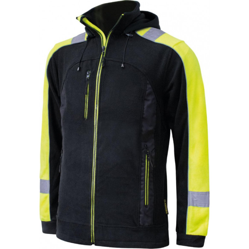 Art.master Flīsa jaka Classwork melna/dz. ar kapuci L