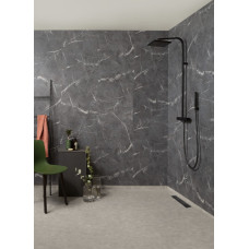 Fibo Sienu paneļi mitrām telpām Fibo Marcato, melns marmors (matēta - S , 60 x 80 cm flīzes , 2400x620x10)