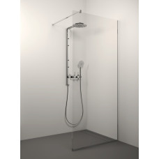 Stikla Serviss dušas siena Kaira, 600 mm, h=2000, hroms/caurspīdīgs stikls