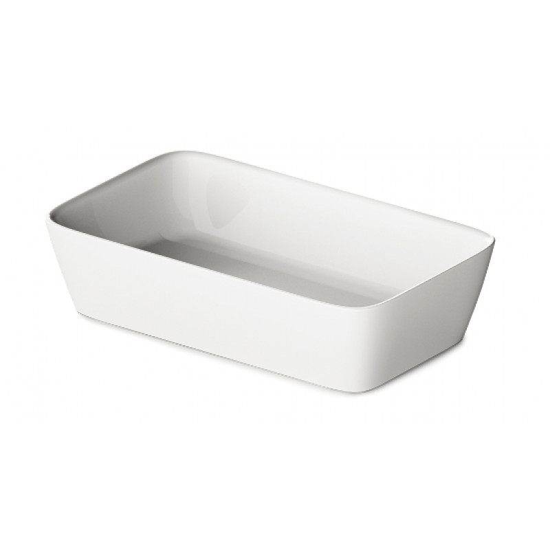 PAA izlietne Quadro On, 555x335 mm, bez pārplūdes , akmens masas, glossy alpine white