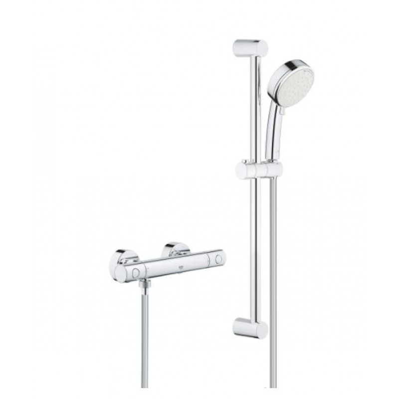 Grohe dušas termostats Grohtherm 800 Cosmo ar dušas komplektu 600 mm, hroms