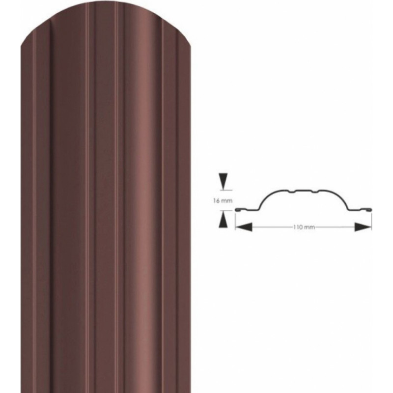 Hanbud Polo PMx2 Profilēta metāla žoga štaketas, brūnas (RAL8017), 1.50m