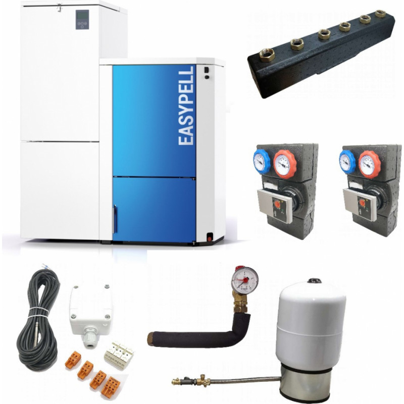 Easypell 25 Granulu apkures katls (8-25kW) ar 185kg granulu tvertni, 3 SG+BOI