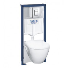 Grohe komplekts - pods ar SC vāku Serel, rāmis h=1130 mm, taustiņš Skate Cosmo hroms, GroheFresh,  stiprinājumi, blīve