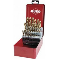 Ruko 25-ių HSS grąžtų su TiN danga rinkinys RUKO