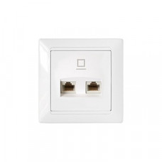 Bylectrica Interneta ligzda STILJ RJ45 z/a, 2v., balta BYLECTRICA