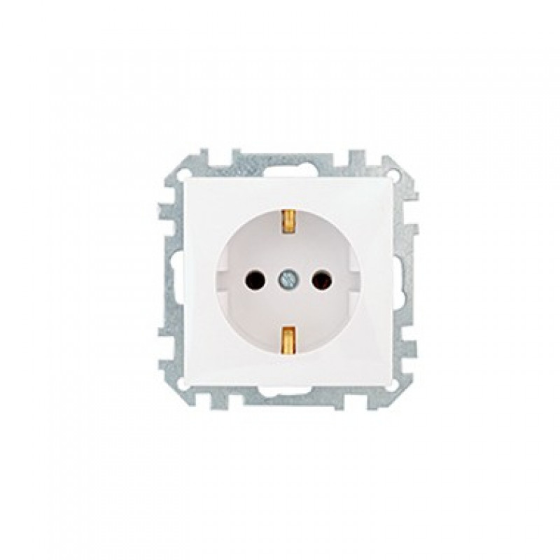 Bylectrica Kontaktligzda STILJ z/a, 1v., ar saz., BR, balta BYLECTRICA
