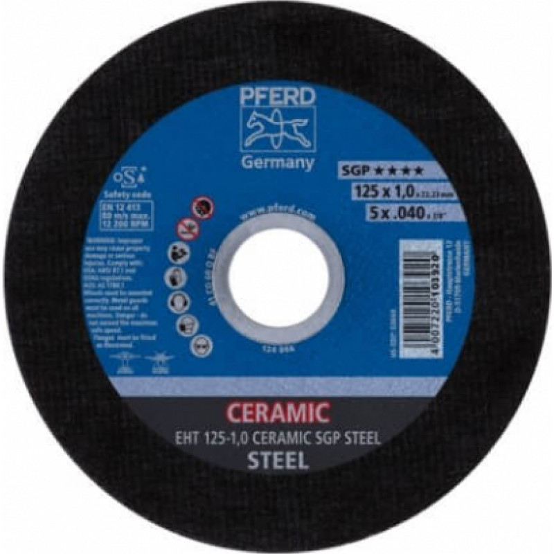 Pferd Griešanas disks PFERD EHT 125-1,0 Ceramic SGP Steel
