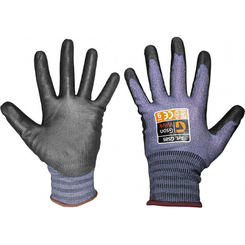 Gson Cimdi ar palielinātu sagriešanas izturību PU plauksta, 8 izmērs GSON