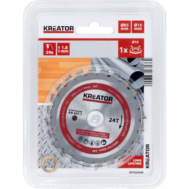 Kreator Multi materiālu zāģa ripa 85x15x1.2mm, 24 zobi Kreator