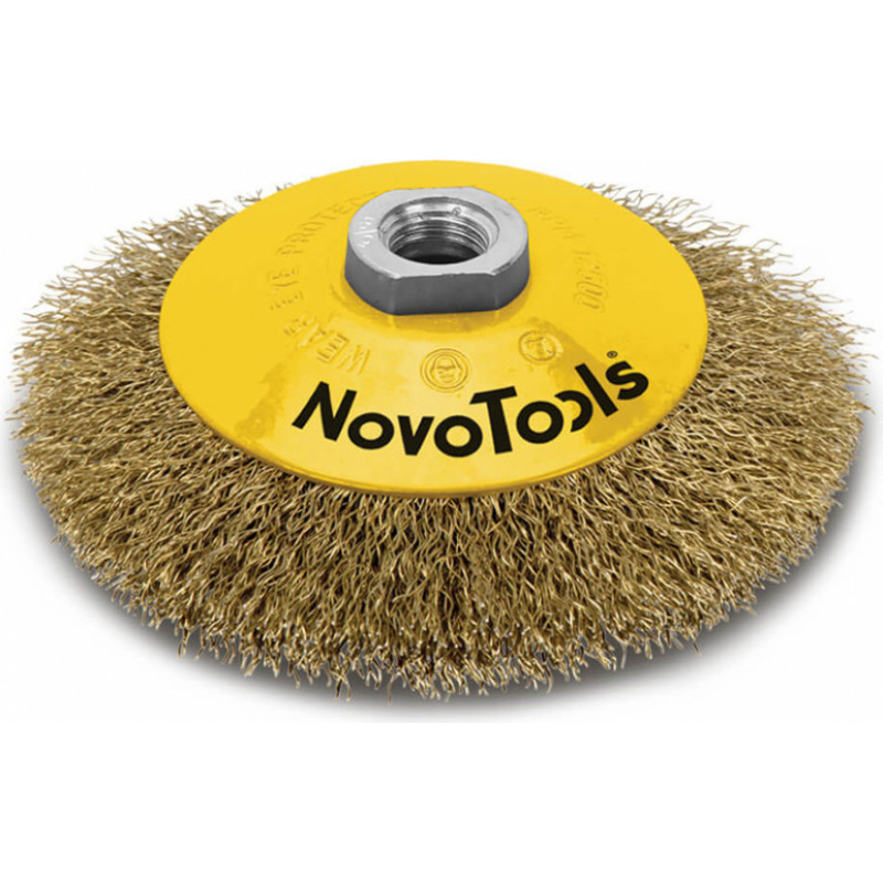 Novoabrasive Ieliekta birste M14 125mm, misiņa sari NOVOABRASIVE