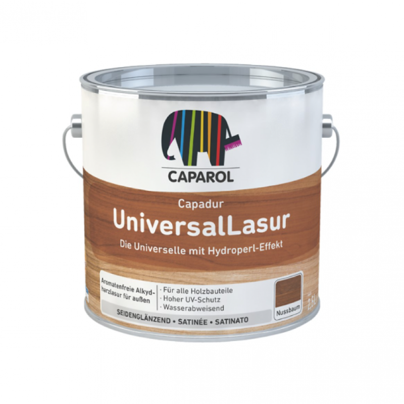Caparol Capadur UniversalLasur Šķīdinātāja bāzes lazūra kokam, bezkrāsaina 2.5L