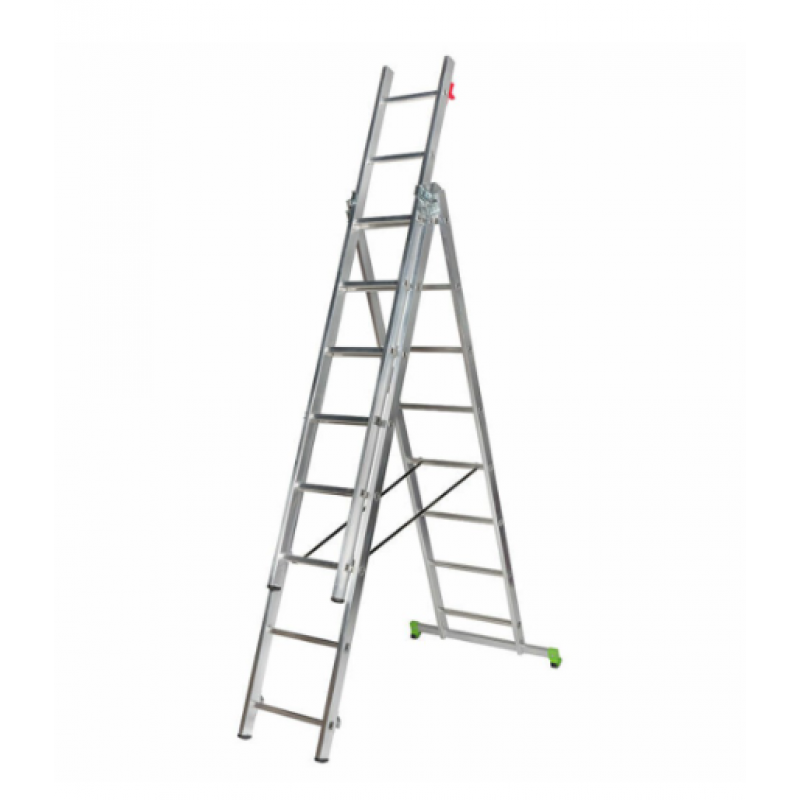 Centaure Kombinējamās kāpnes, trīsdaļīgas CLT3 3x9 pakāpieni, 2.4-5.4m