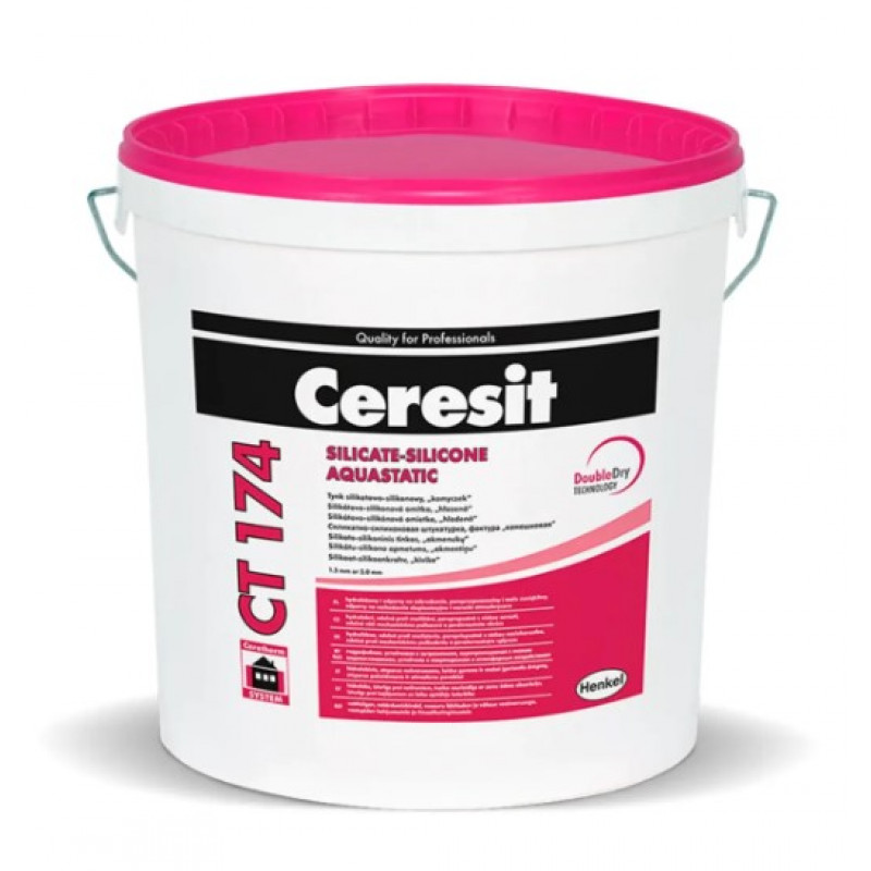 Ceresit CT 174 Silikāta-siliona Dekoratīvais plānkārtas apmetums (akmentiņš) 2mm, 25kg