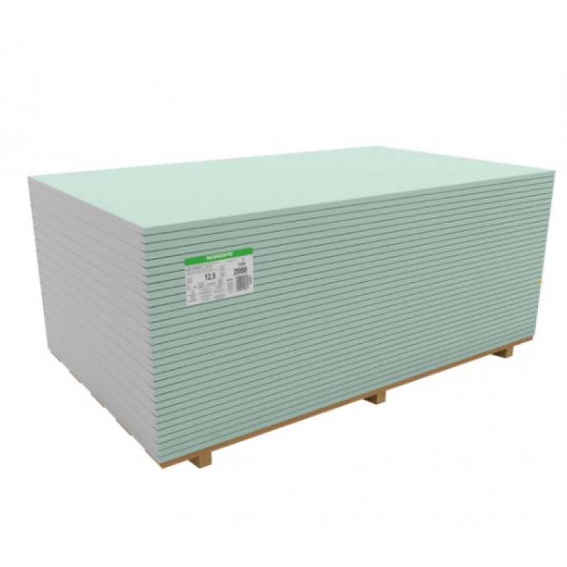 Norgips S (GKBI) mitrumizturīgs reģipsis (ģipškartons) 12,5x1200x3000mm