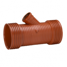 Uponor Infra Ultra Rib 2 Ārējās kanalizācijas trejgabals 45°, UR2/gludsienu caurule, D200/160mm